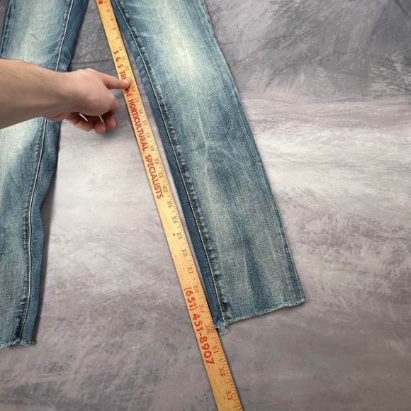 Buckle Black Fit No 53 Skinny Jeans Womens 26x32 Blue Rhinestone Star Y2K Grunge - Picture 5 of 8